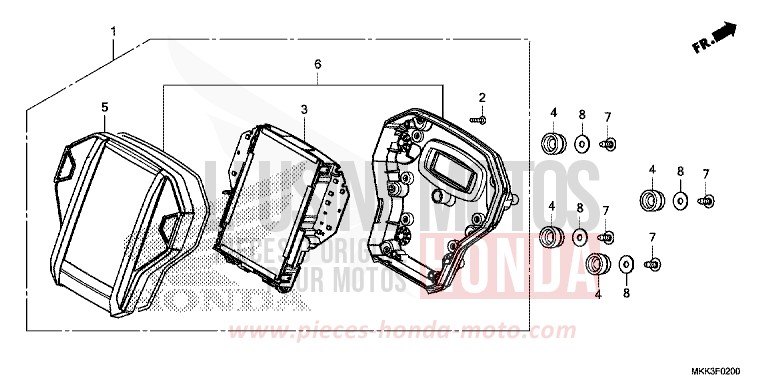 COMPTEUR de Africa Twin GRAND PRIX RED (R380B) 2018